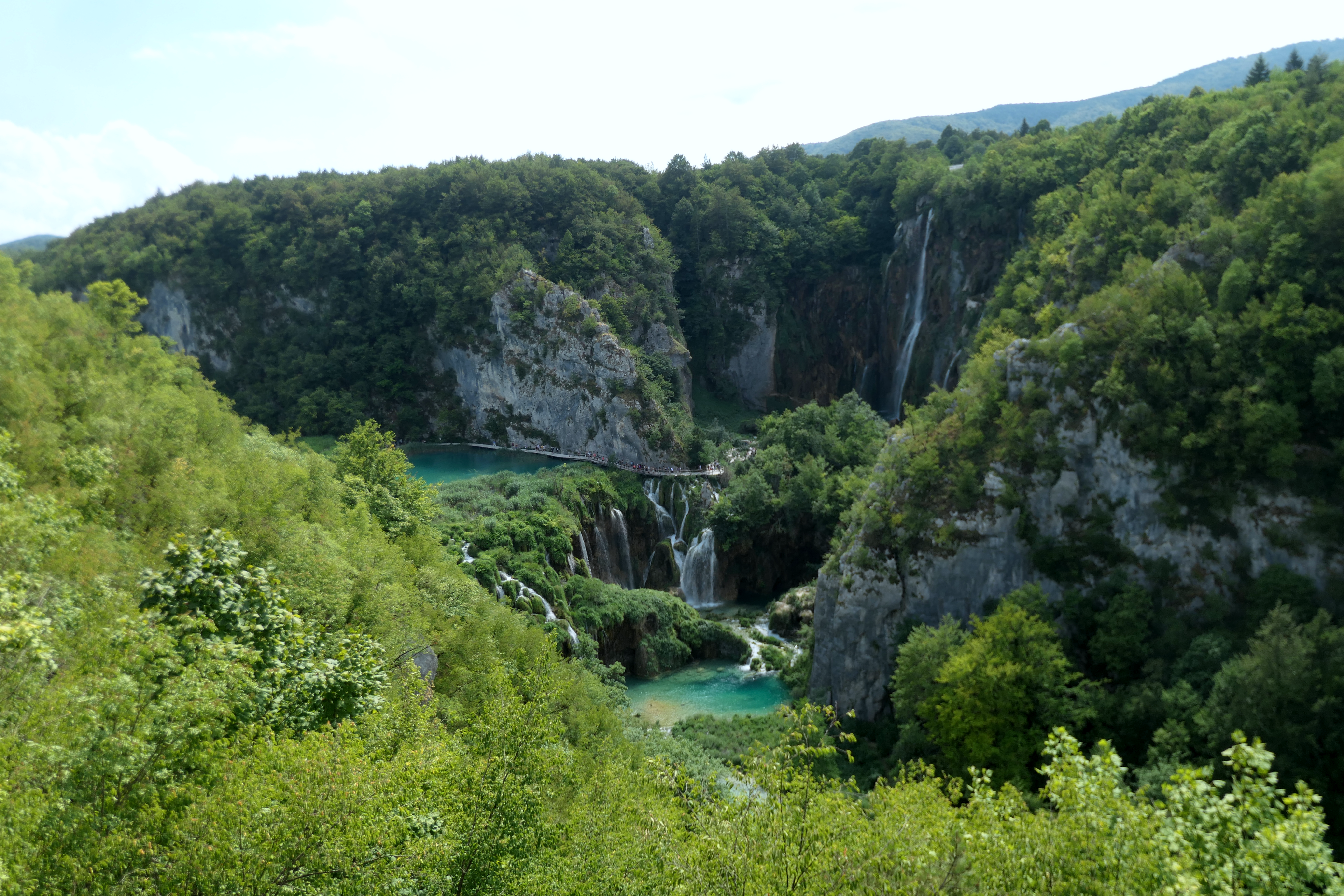 Waterfalls and lush greenery at Plitvice Lakes National Park
