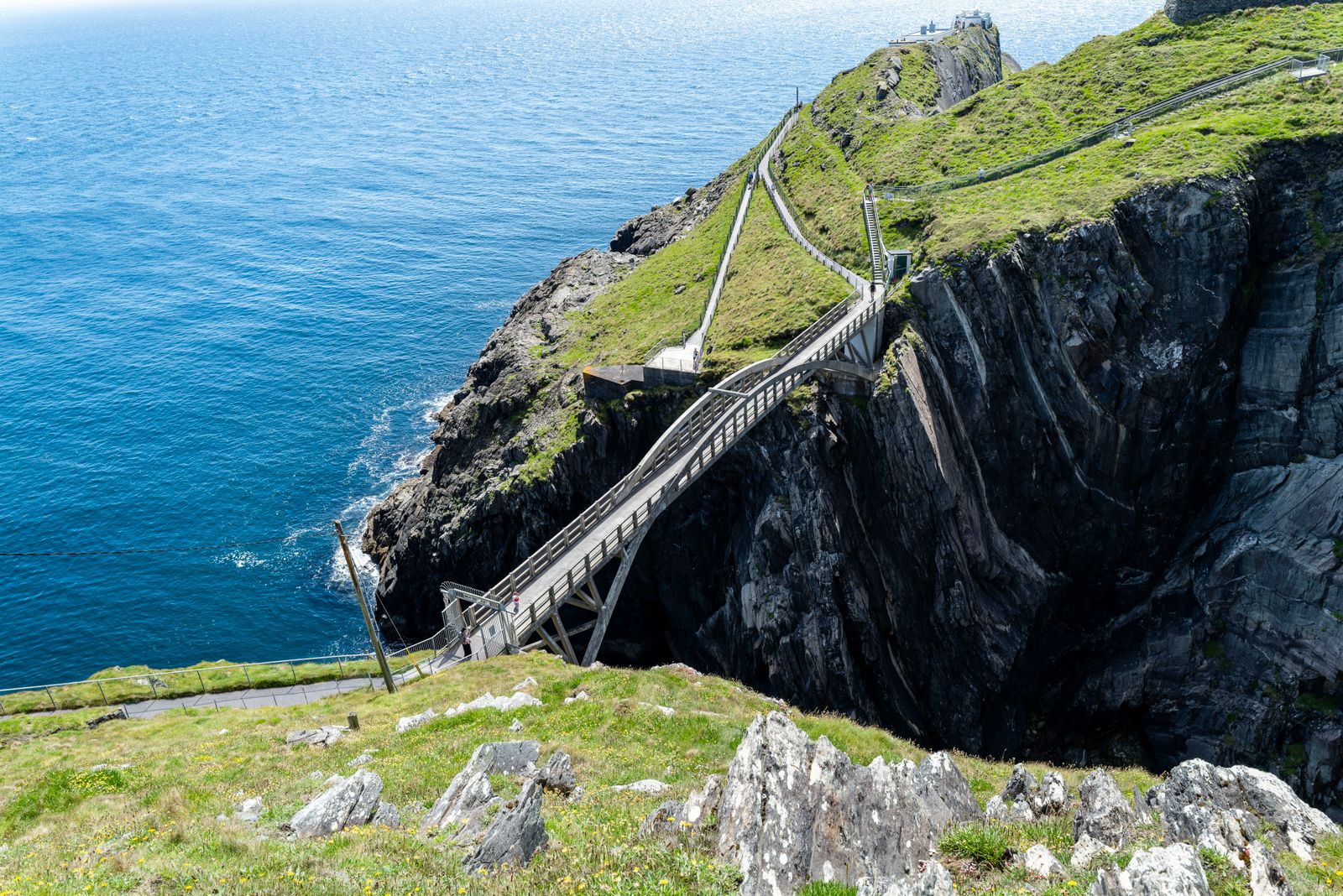 Mizen Head Bridge spans cliffs at Ireland's coast