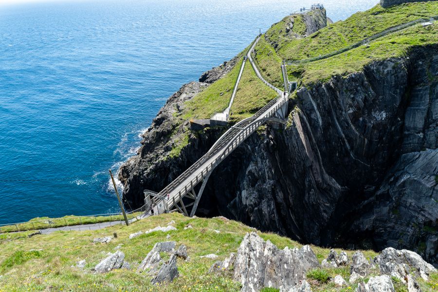 Mizen Head Bridge spans cliffs at Ireland's coast