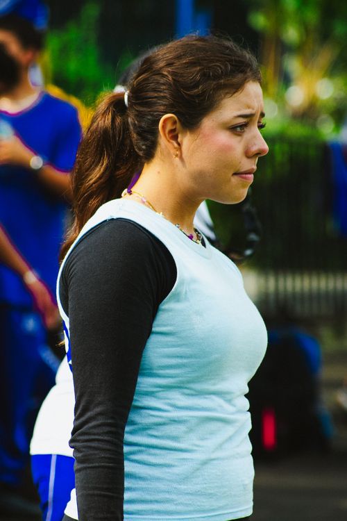 Free Profile of a young female athlete at a sports event in Mexico City. Stock Photo