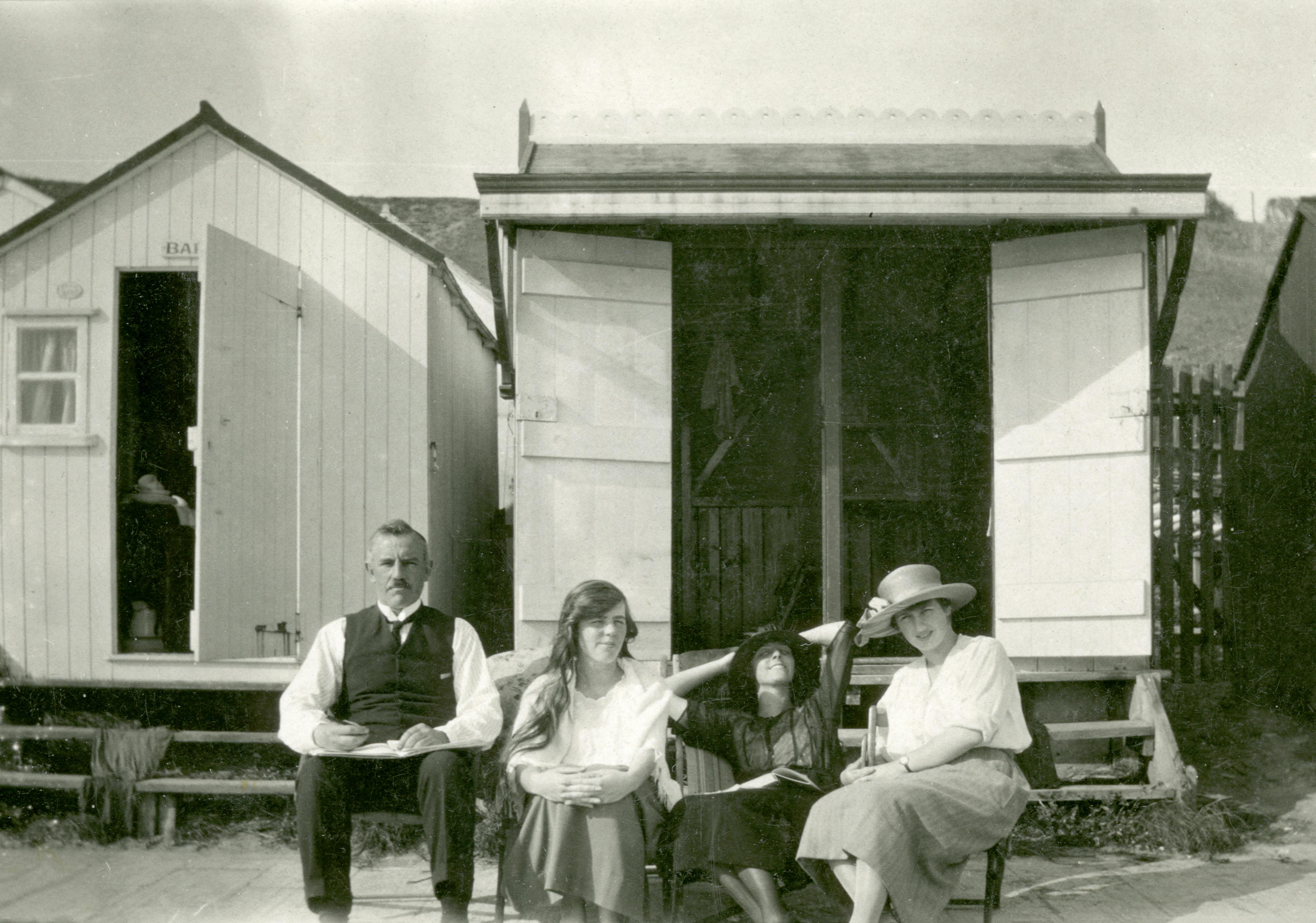 Classic black and white family photograph with a vintage feel.