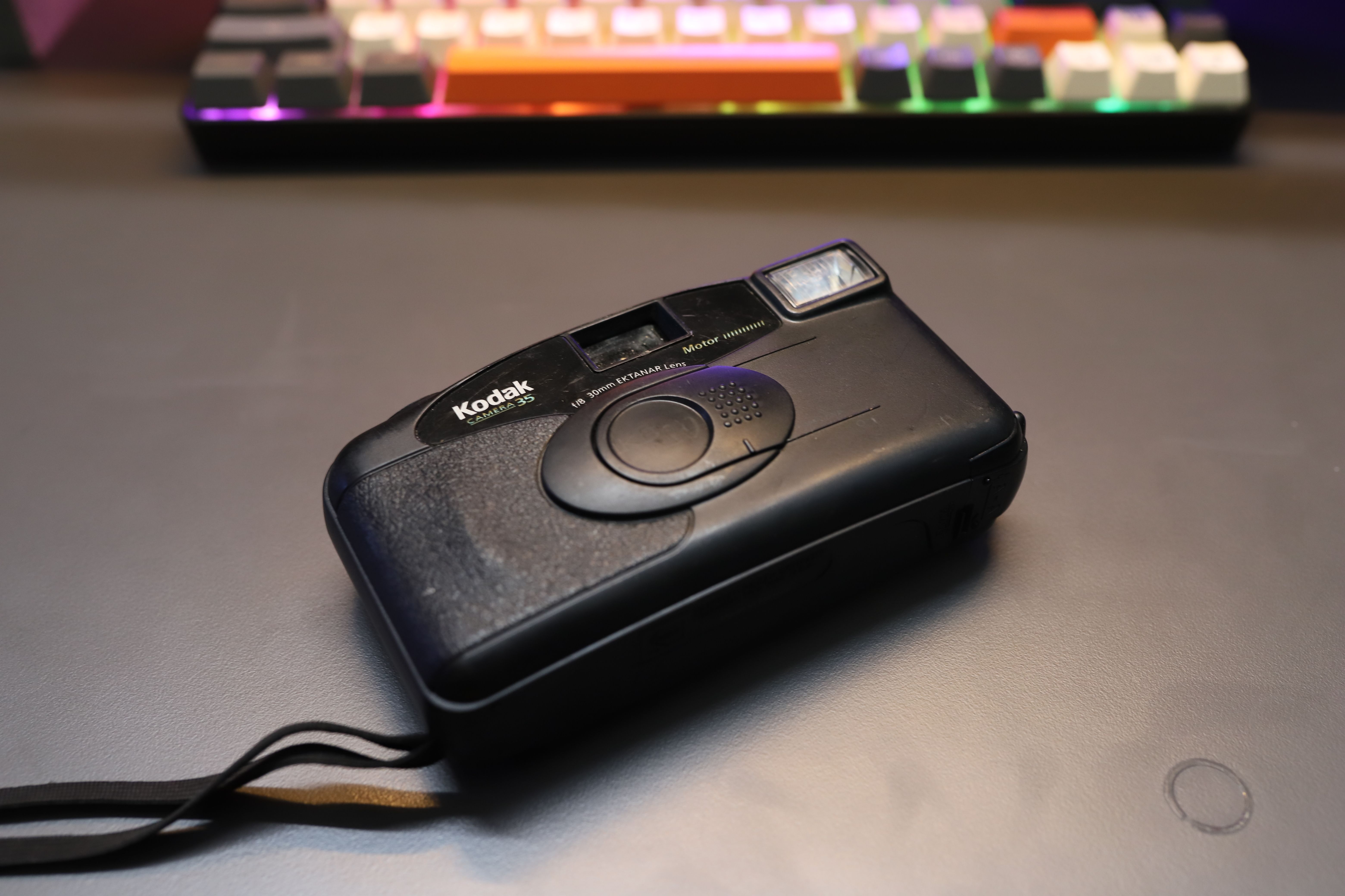 Vintage Kodak Camera on Modern Desk