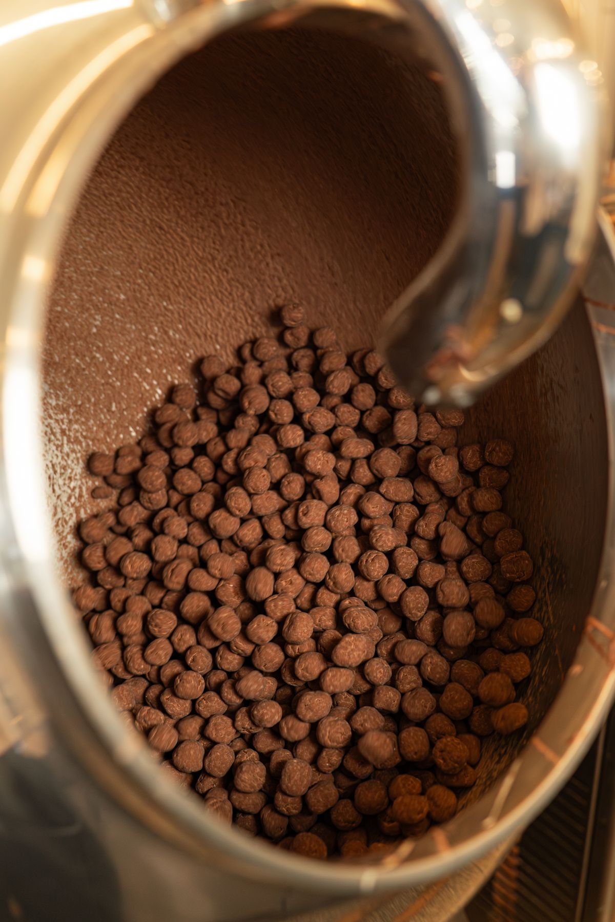 Atemperadora de chocolate y proceso profesional de cobertura de trufas