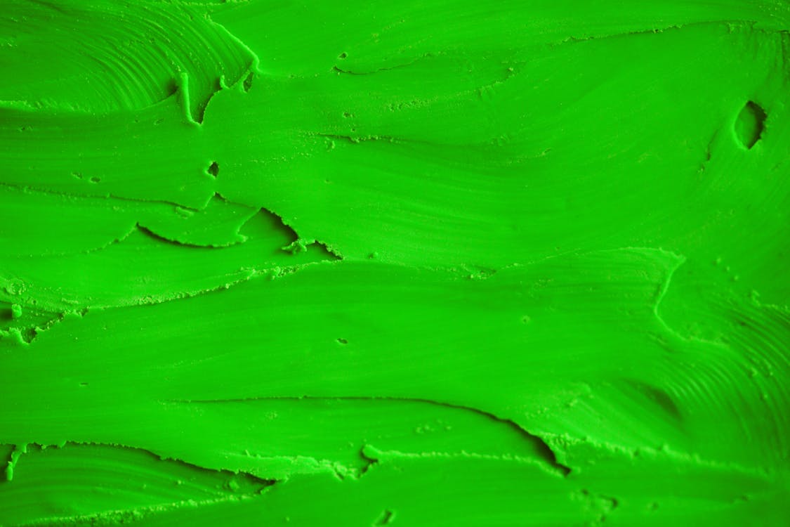 A Close-up Shot of a Green Frosting