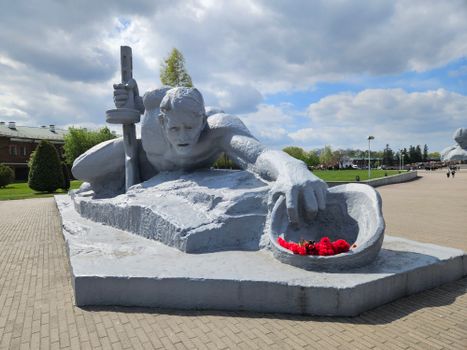 Monument at Brest Hero-Fortress, Belarus, symbolizing courage and sacrifice.