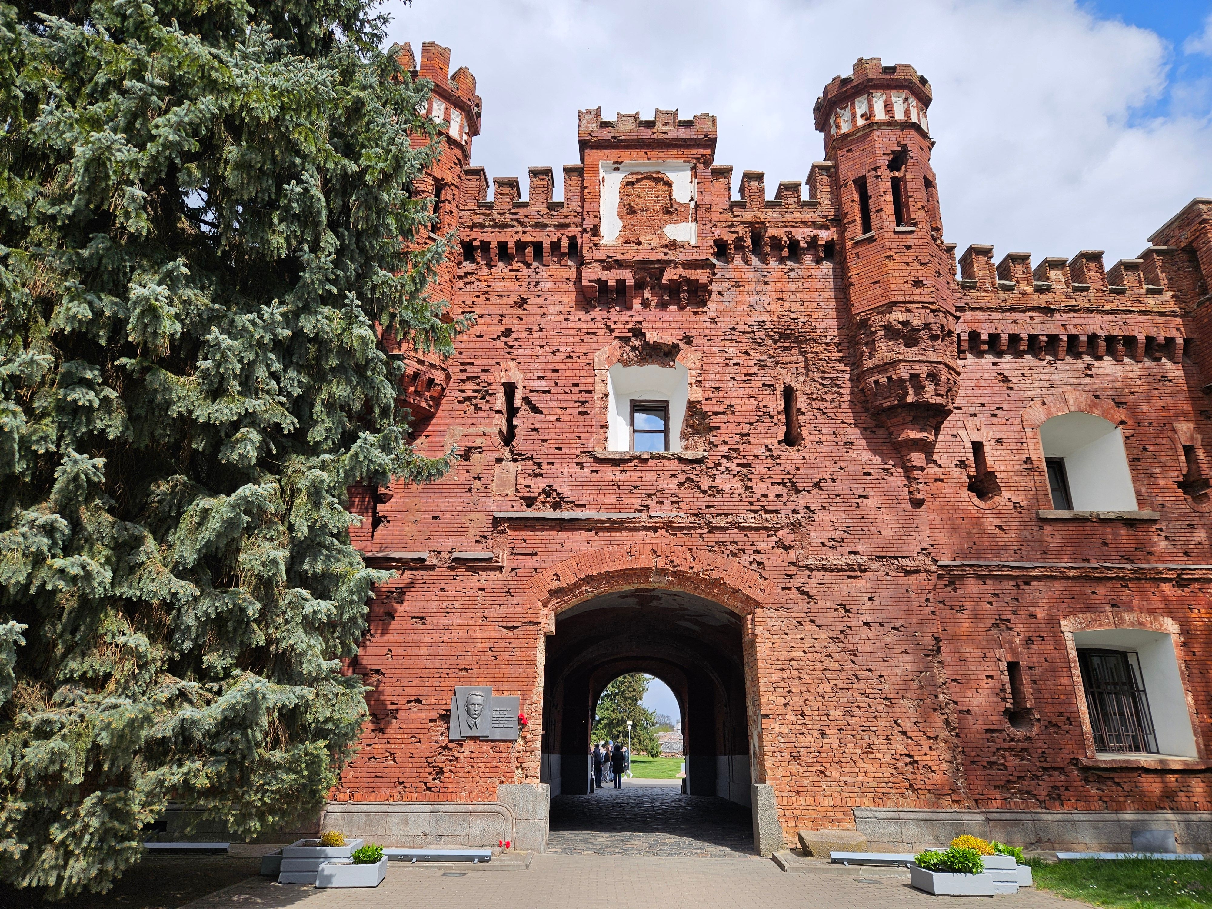 View of the iconic Brest Fortress, a symbol of WWII resistance in Belarus.