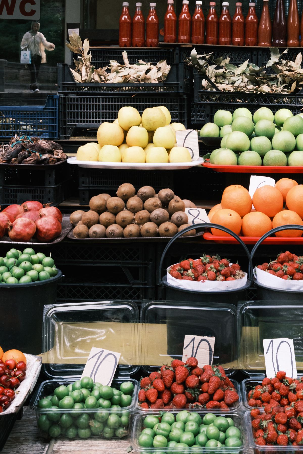 A market display of fruit