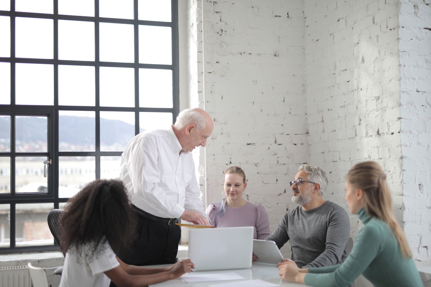 Technology professionals collaborating in an office
