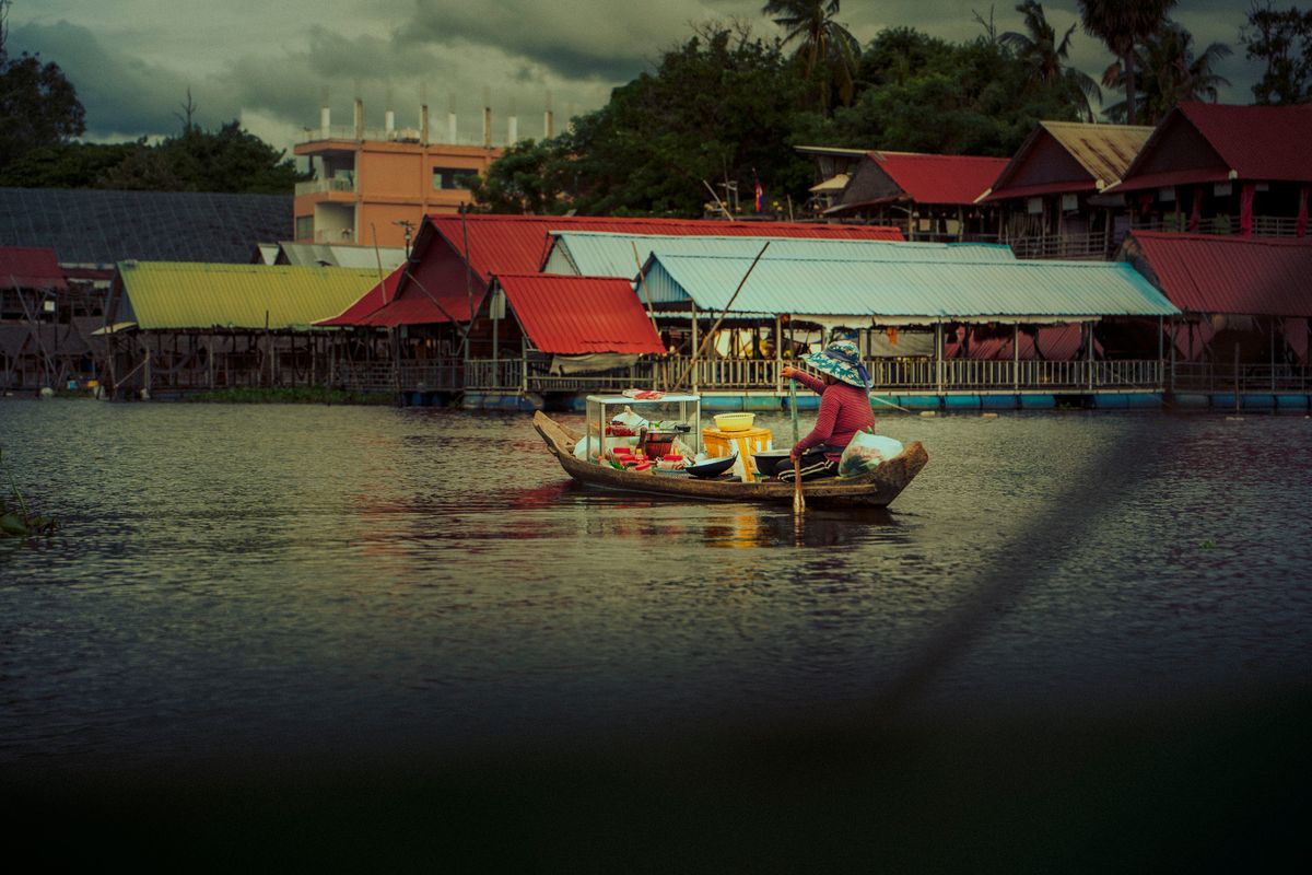 The floating grocer, Tonle Sap, Cambodia