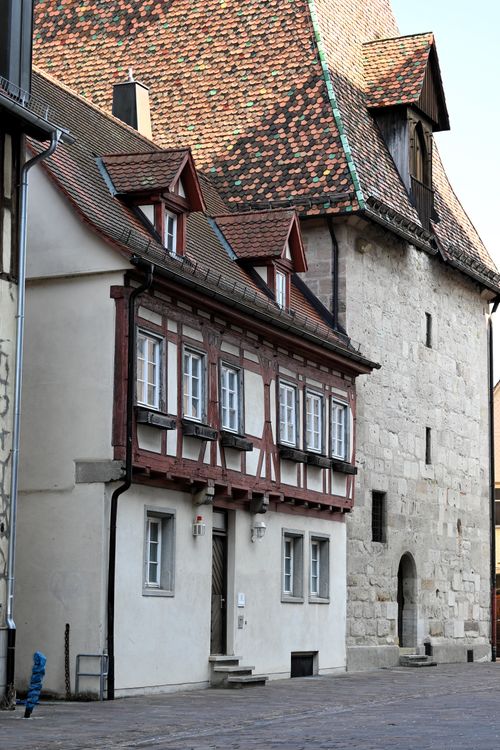 Free Charming half-timbered building in the historic center of Schwäbisch Hall, Germany. Stock Photo