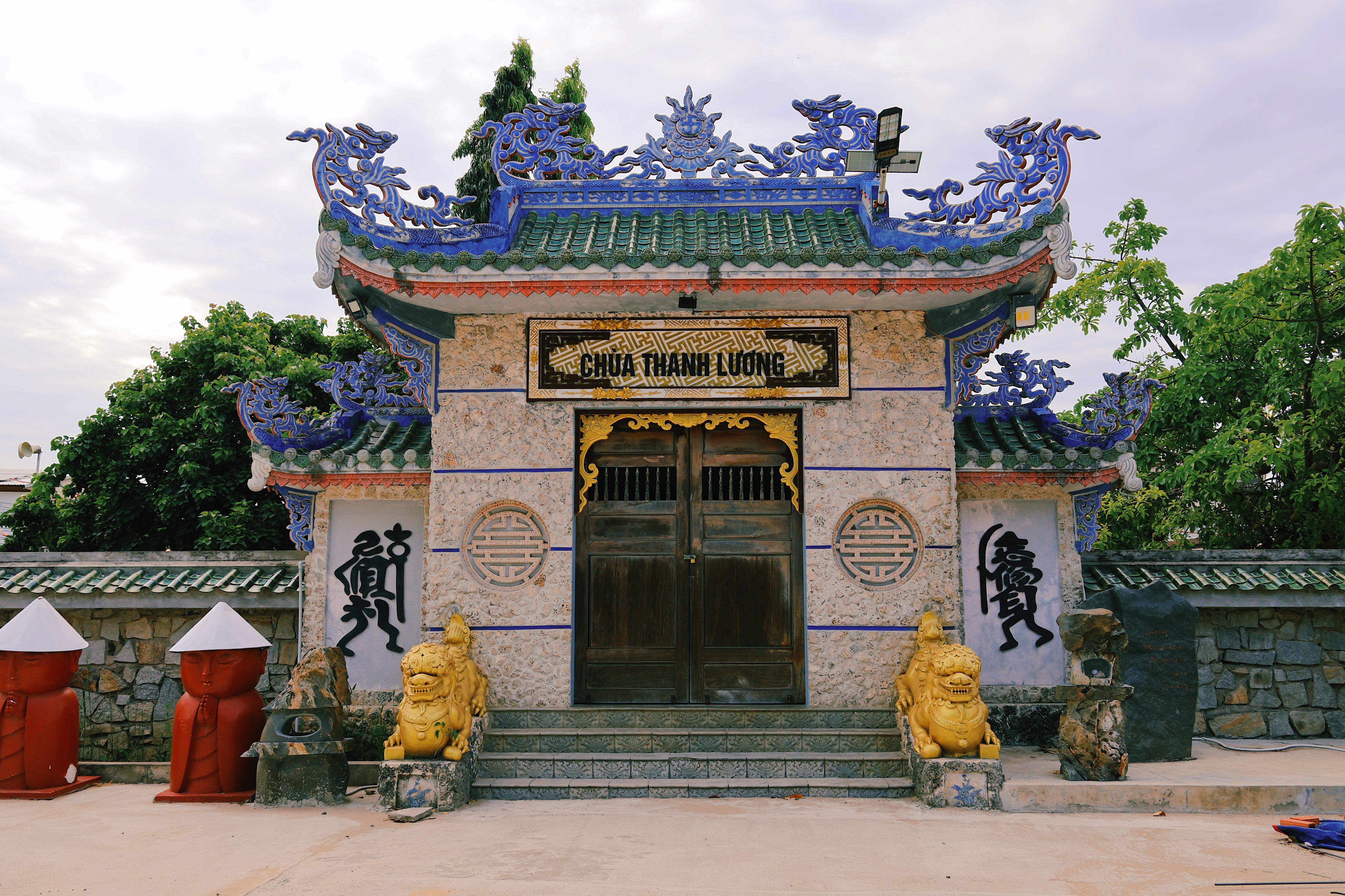 Chua Thanh Luong Pagoda with intricate architecture in Tuy An, Đắk Lắk, Vietnam.