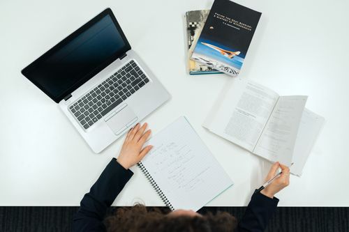 Researcher analyzing data for a research paper