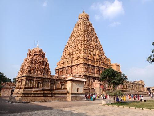 Free Stunning view of Brihadeeswarar Temple, a UNESCO World Heritage site in Thanjavur, India. Stock Photo