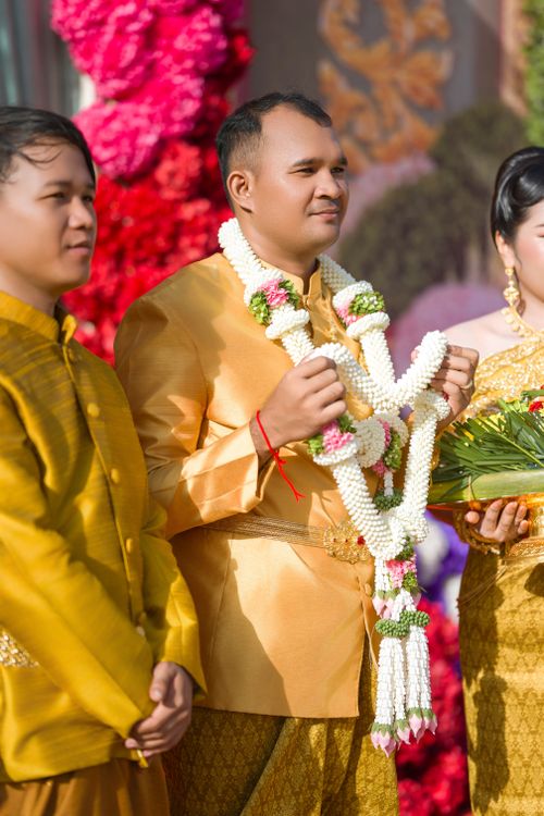 Free Traditional Khmer wedding ceremony featuring vibrant attire and cultural rituals in Cambodia. Stock Photo