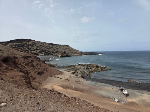 Free Explore the rugged beauty of Lanzarote's coastline with its unique volcanic landscapes and serene ocean views. Stock Photo