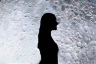 Silhouette Of Woman Standing