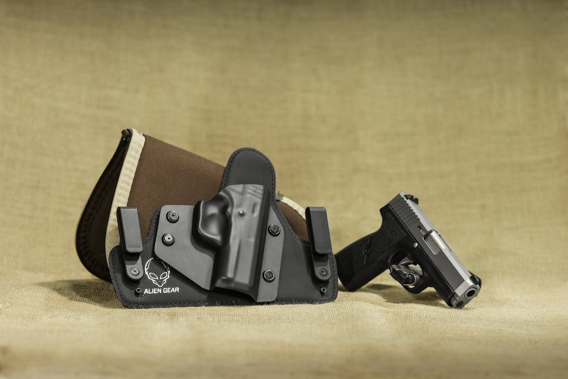 pistol near holster