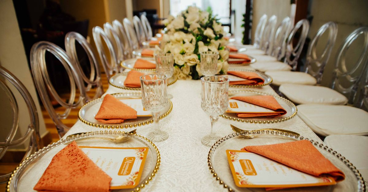 Wedding venue reception setup