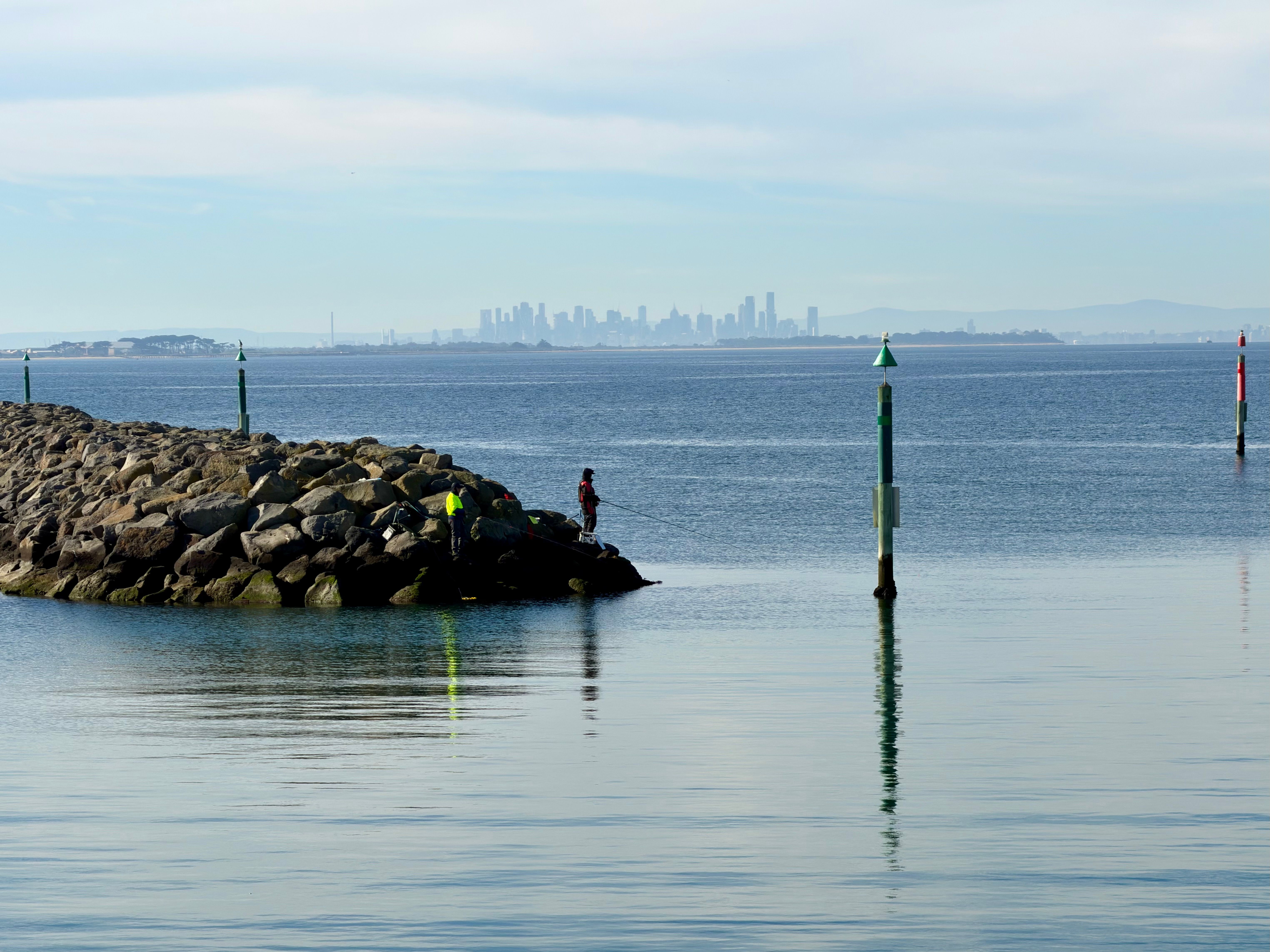 Port Phillip Bay at sunset viewed from the Esplanade at Mount Martha