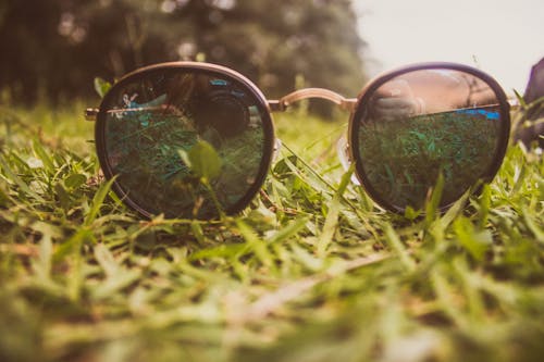 Free Ray-ban Sunglasses With Black Frames Stock Photo