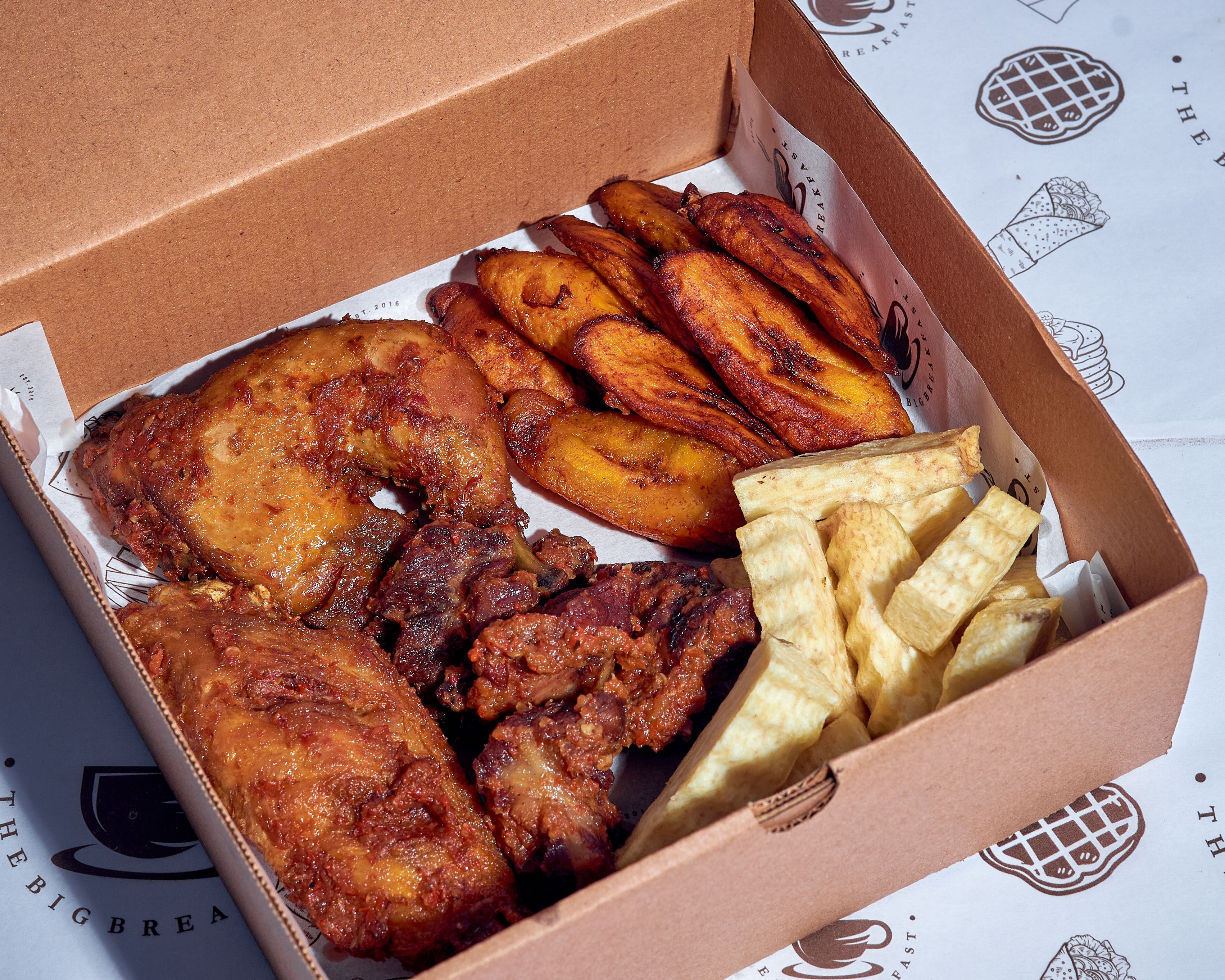 Chipotle-Rubbed Fried Chicken with Roasted Vegetables