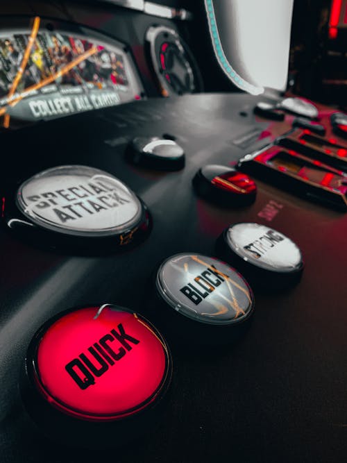 Free stock photo of arcade, buttons, color red Stock Photo