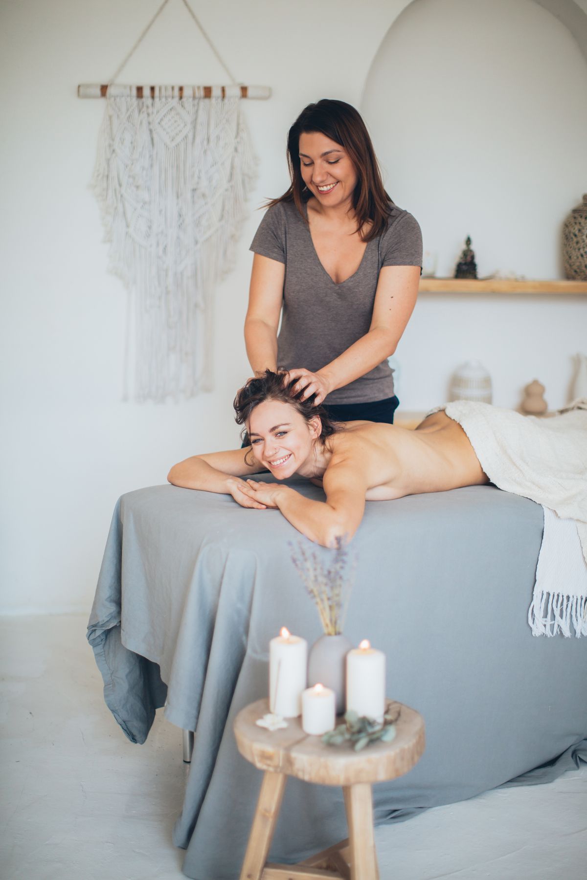 Woman receiving massage