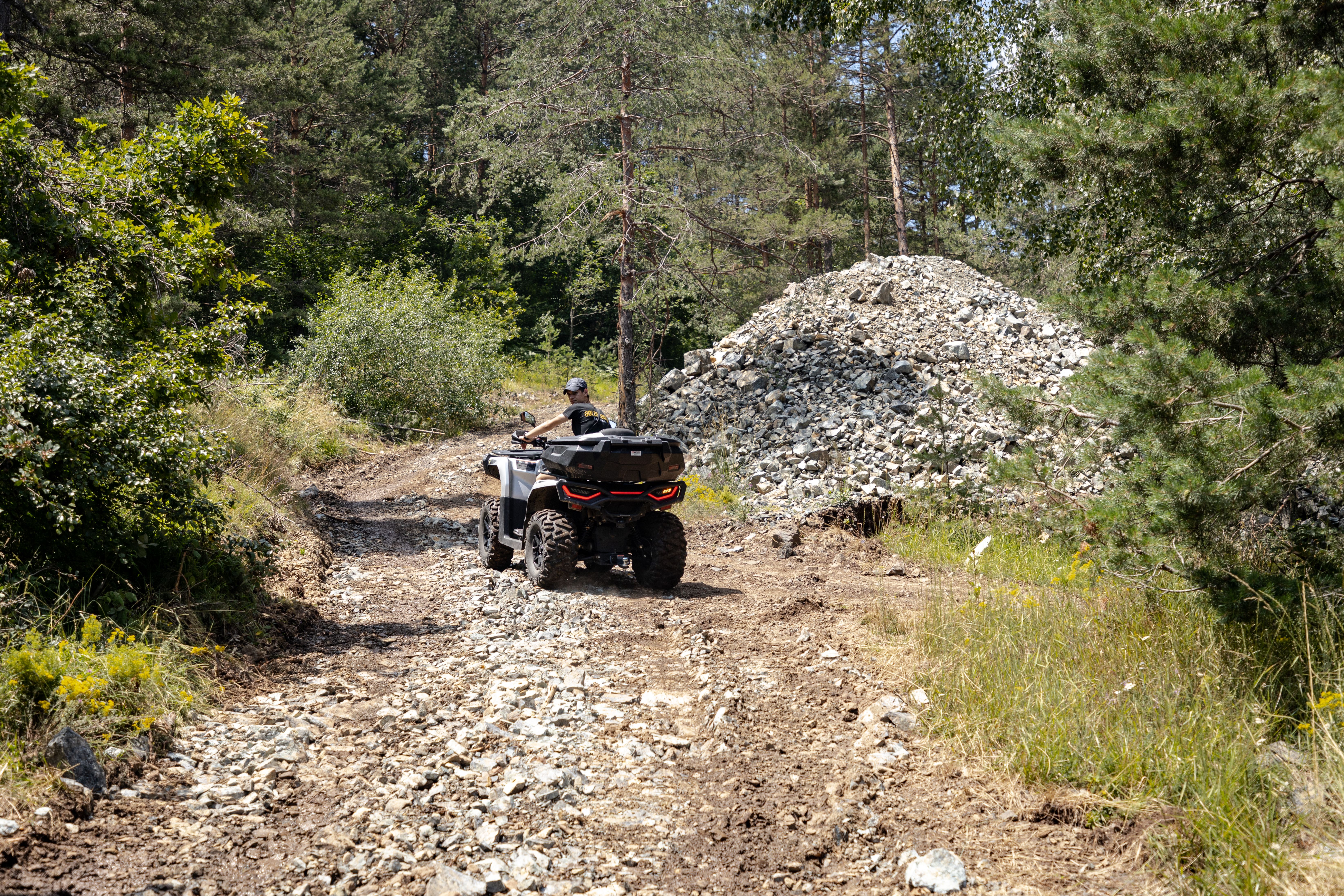 Explore the rugged beauty of Zlatibor, Serbia with an ATV through scenic forest trails.
