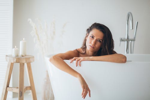 An Attractive Woman in a Bathtub