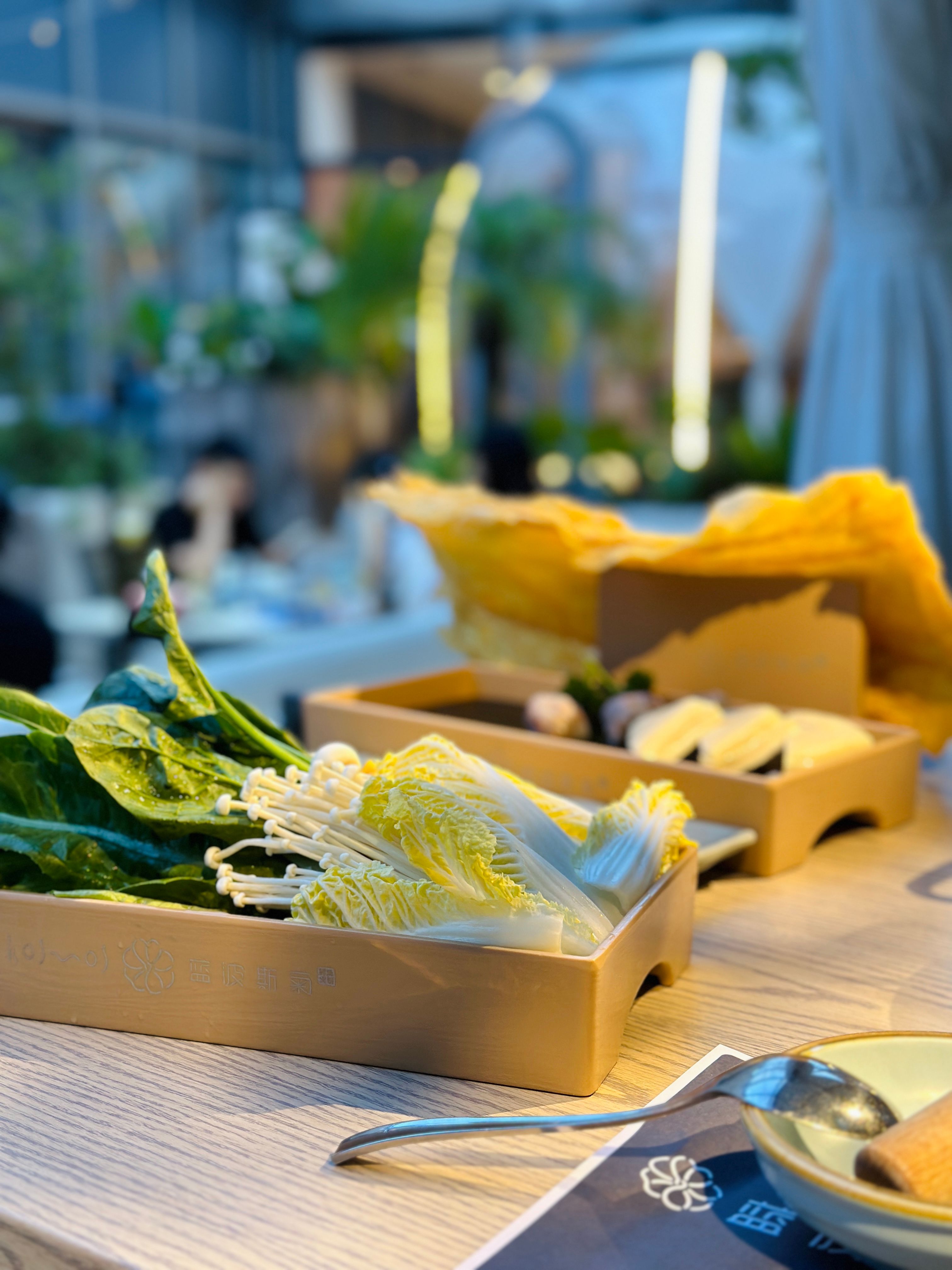 Assorted fresh vegetables ready for a delightful hot pot meal indoors.