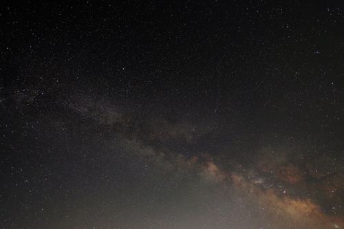 Free Captivating night sky view of the Milky Way galaxy from Greece, showcasing a star-filled celestial landscape. Stock Photo