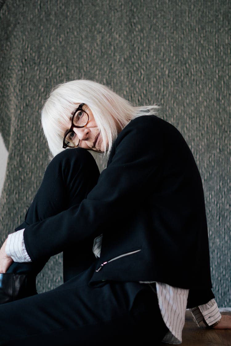 Stylish Aged Woman In Classy Suit