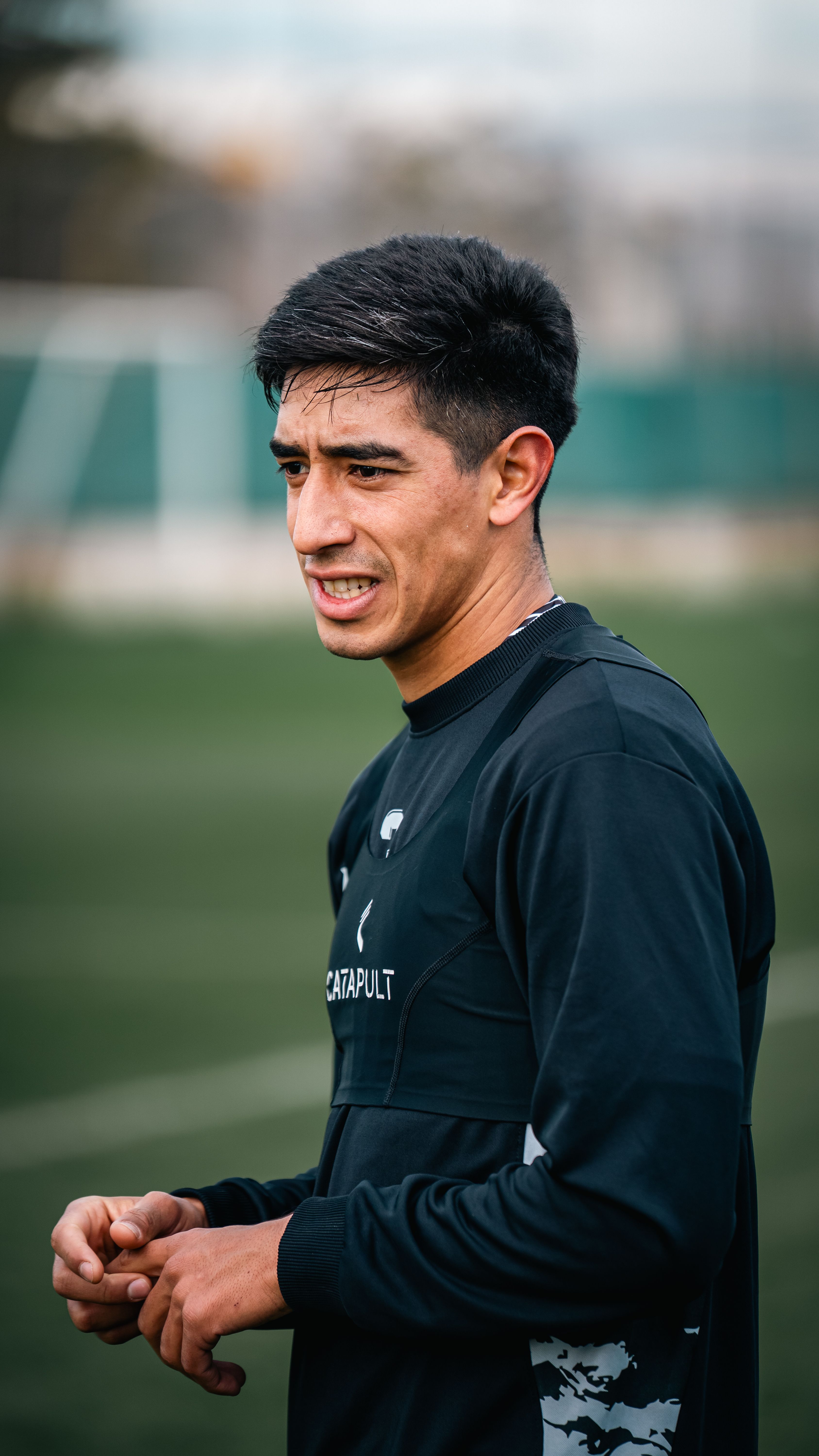 Young soccer player during outdoor training