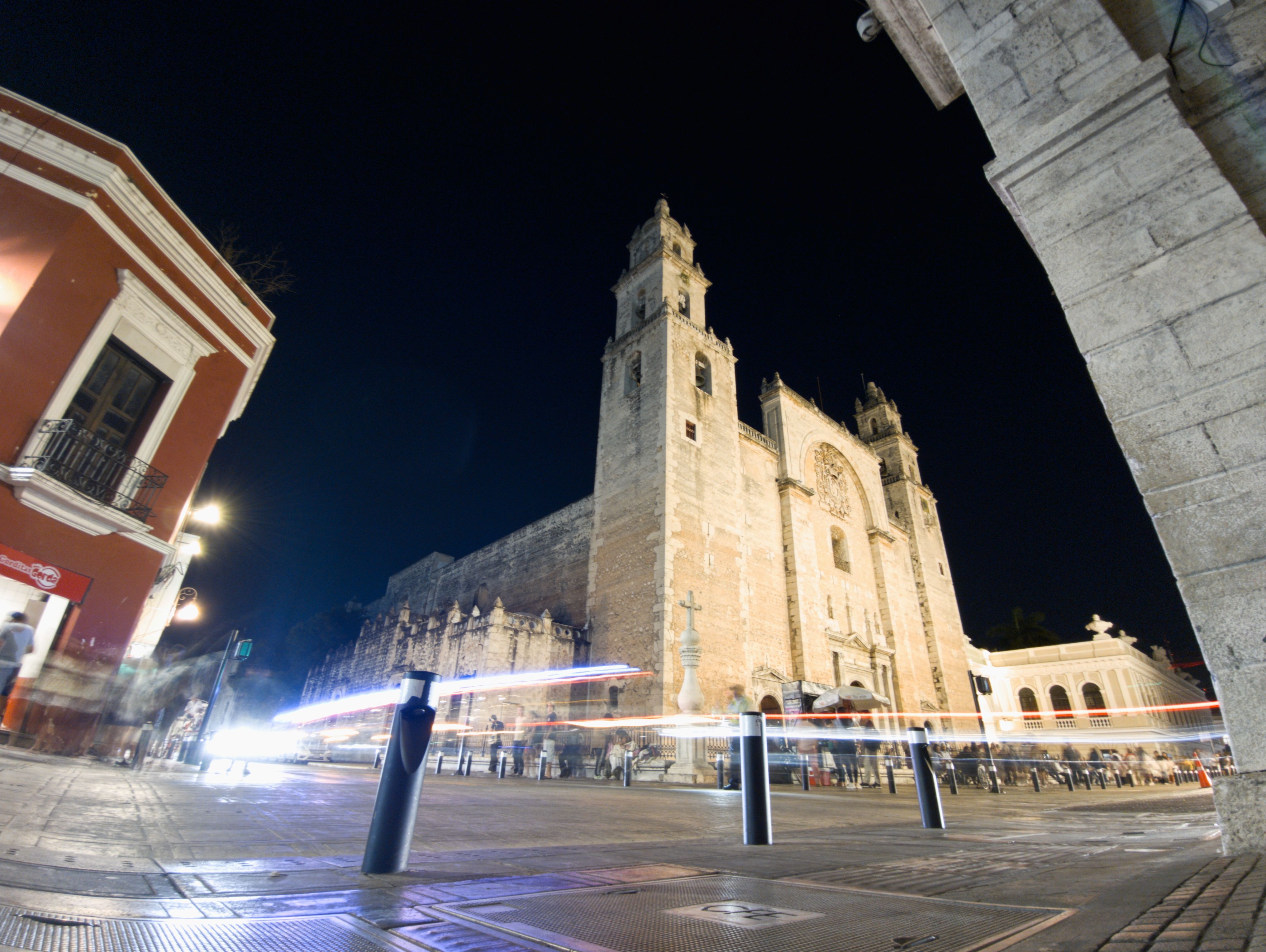 Evening on the plaza by the church