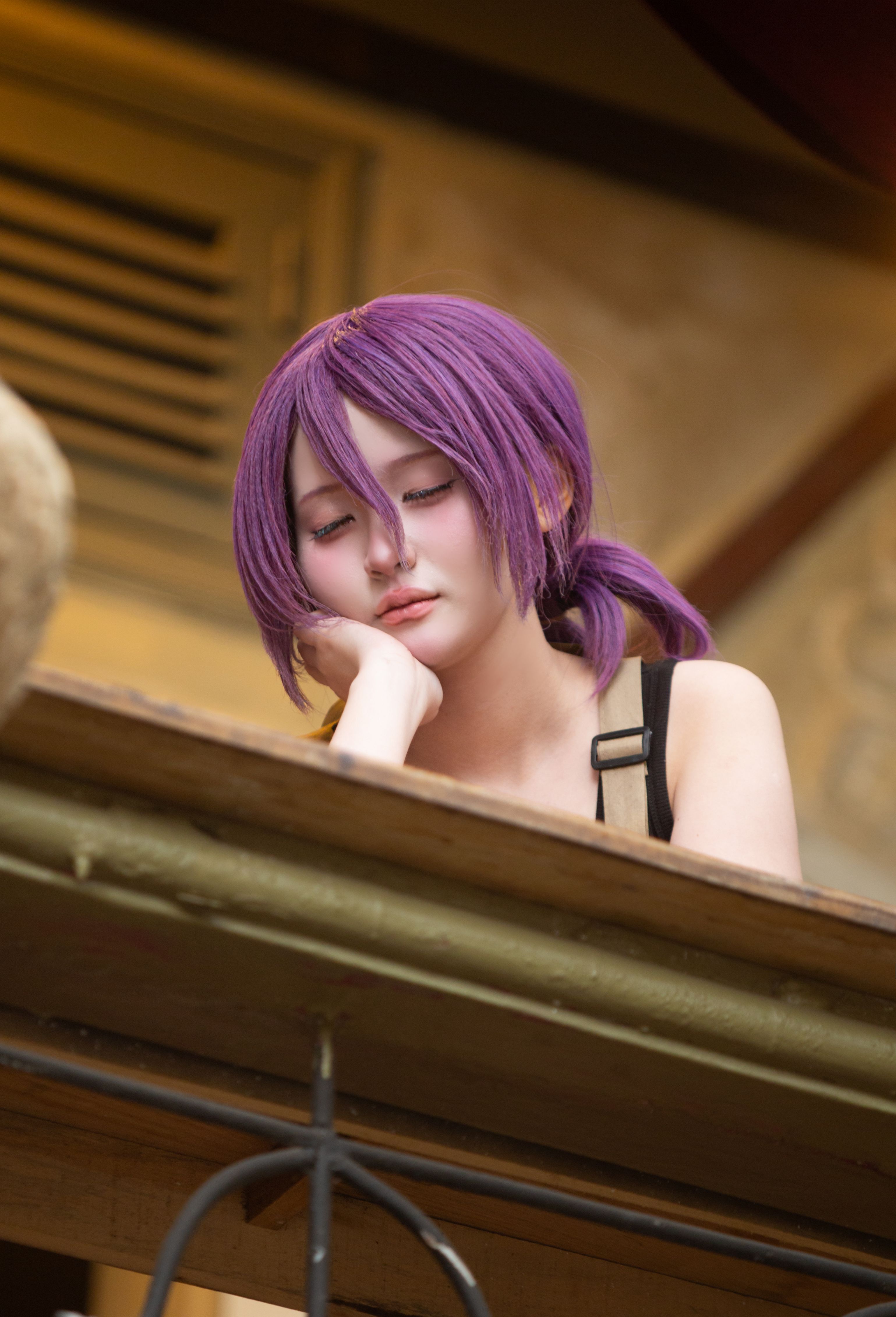 Dreamy Cosplay Portrait with Purple Wig
