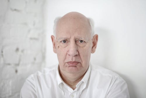 Free Portrait Photo of an Elderly Man in White Dress Shirt Stock Photo
