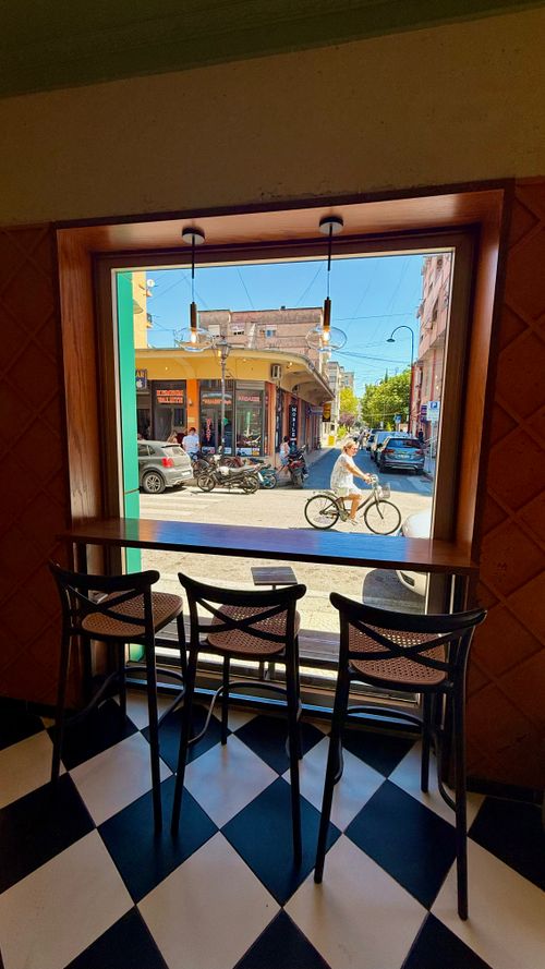Free stock photo of architecture, bar stools, bicycle Stock Photo