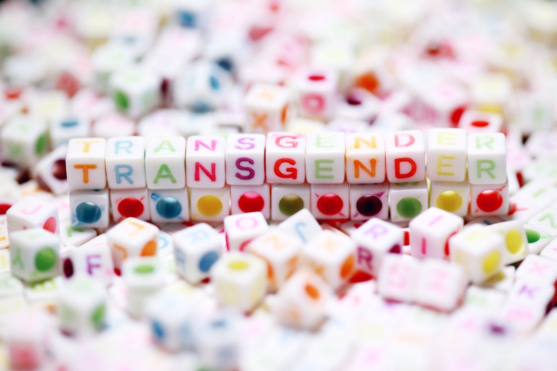 Free Cubes Spelling the Word Transgender Stock Photo
