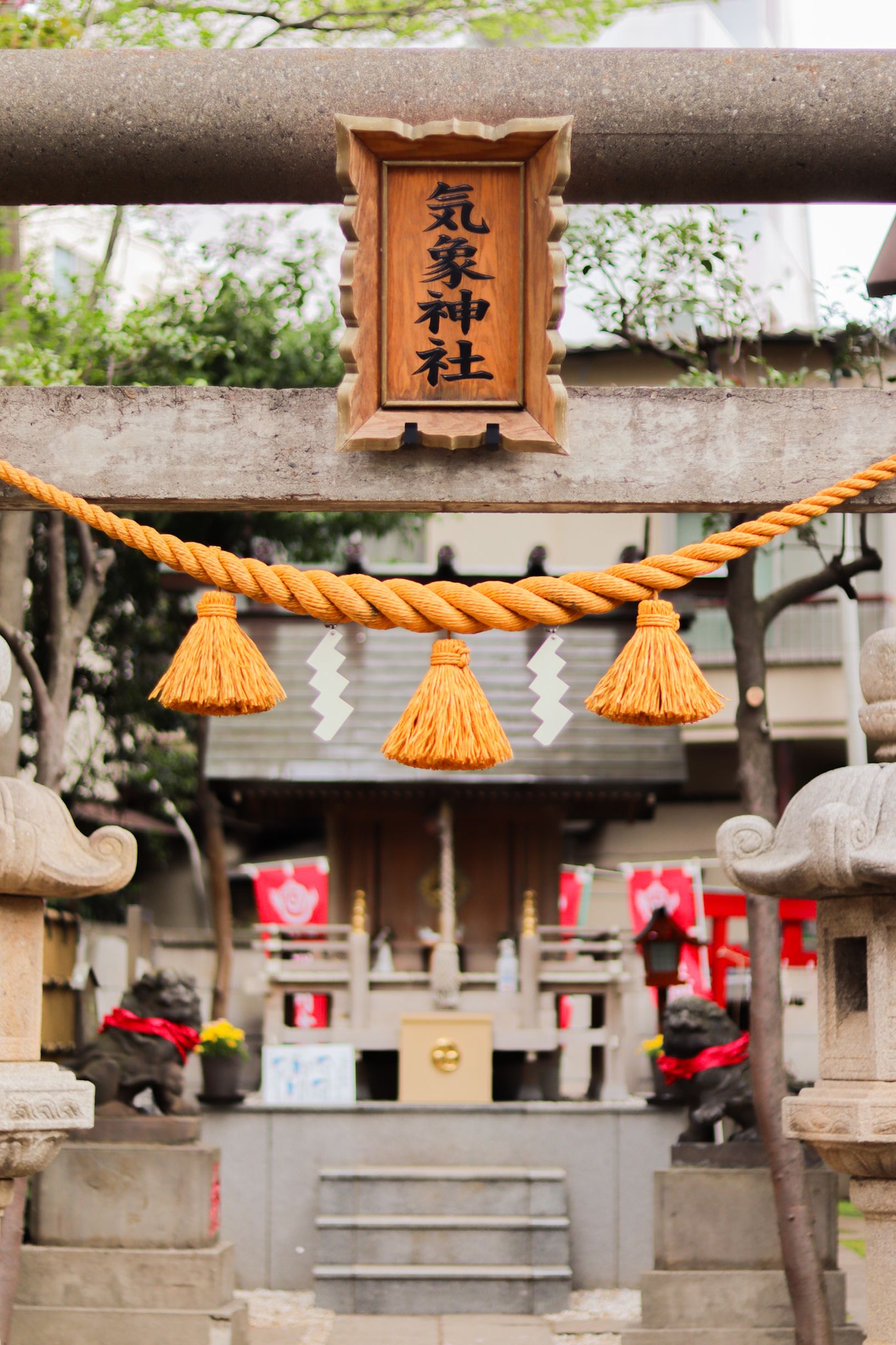 神社のしめ縄と祭礼の飾り