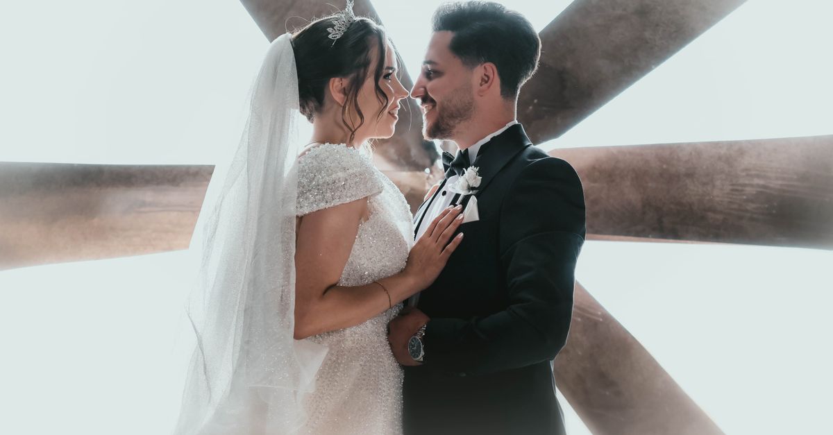 Couple celebrating their wedding day