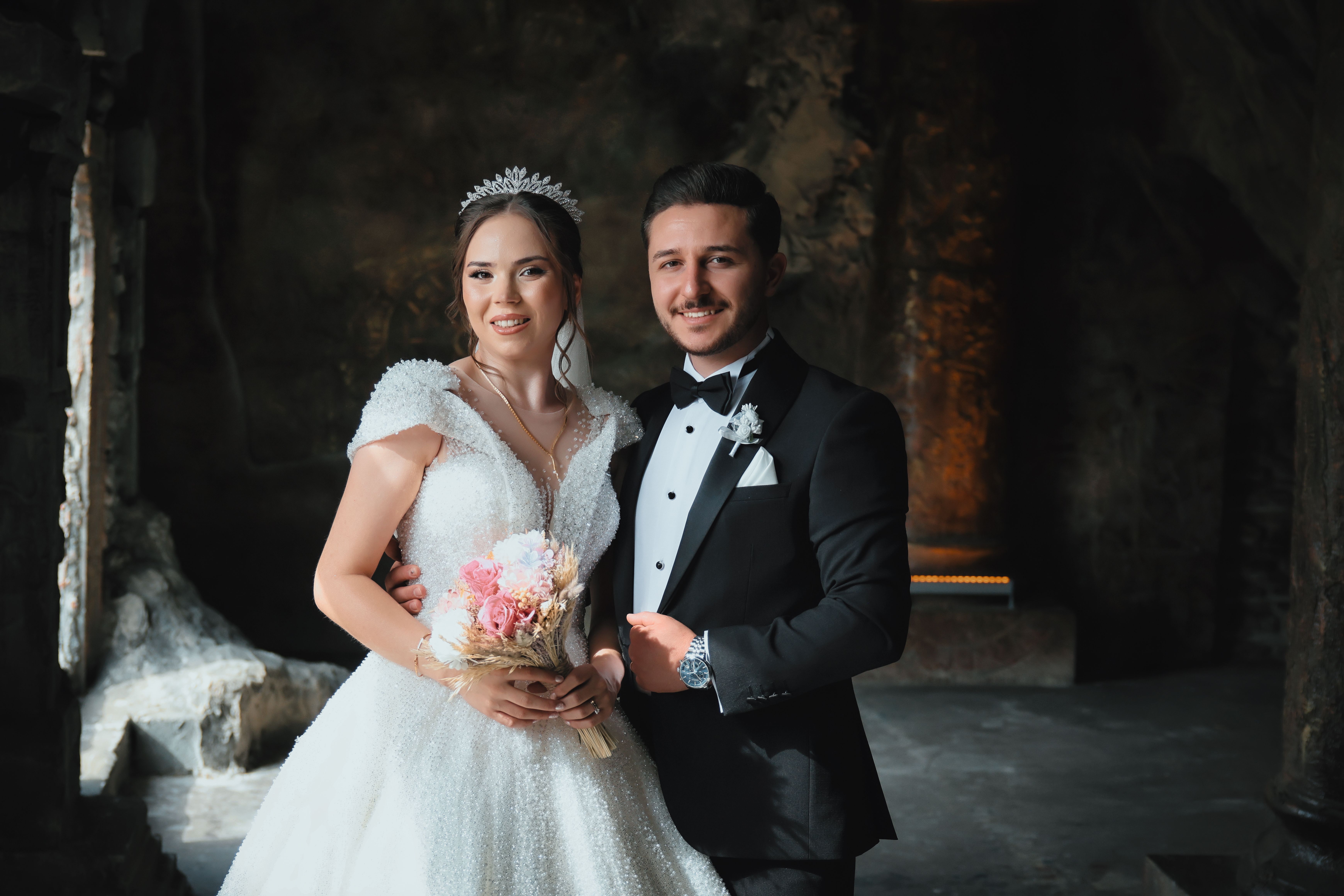 Couple celebrating their wedding day
