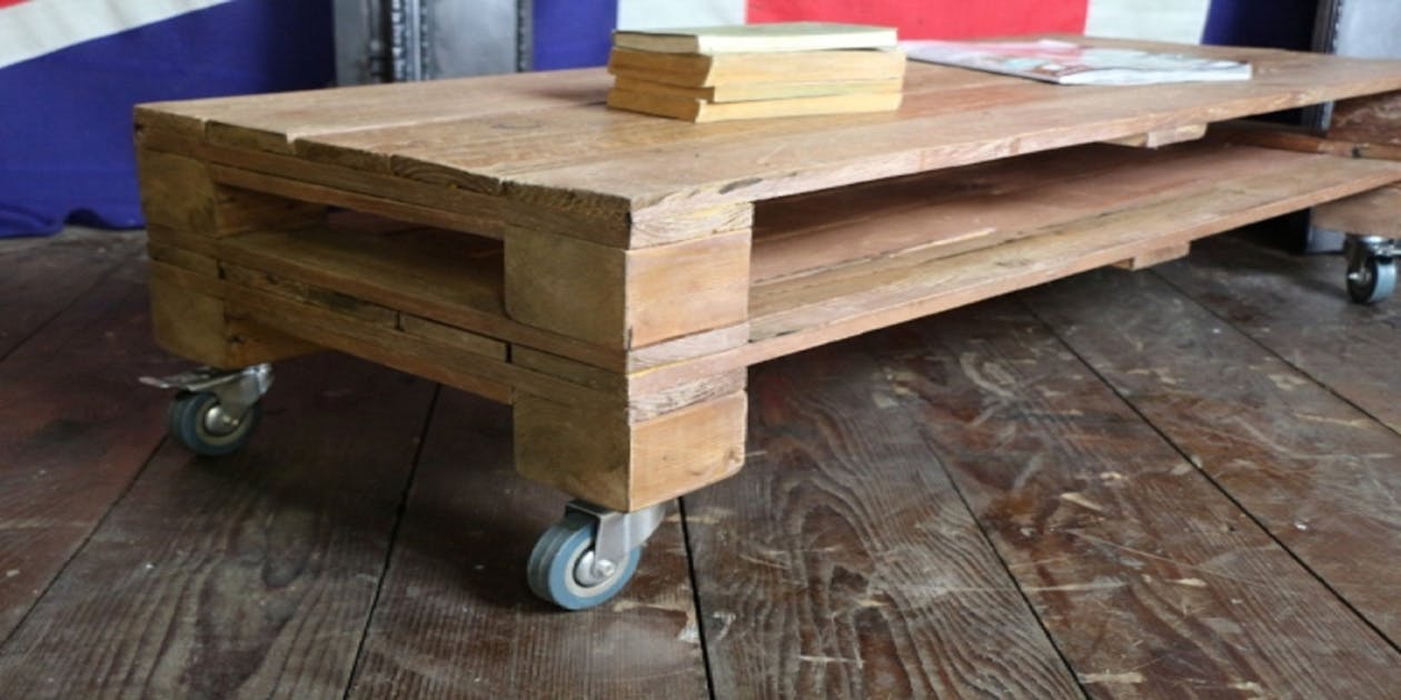Antique Vintage Upcycle Style Pallet Pine Coffee T