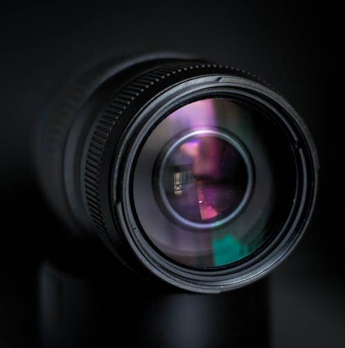 Black Camera Lens on Black Surface