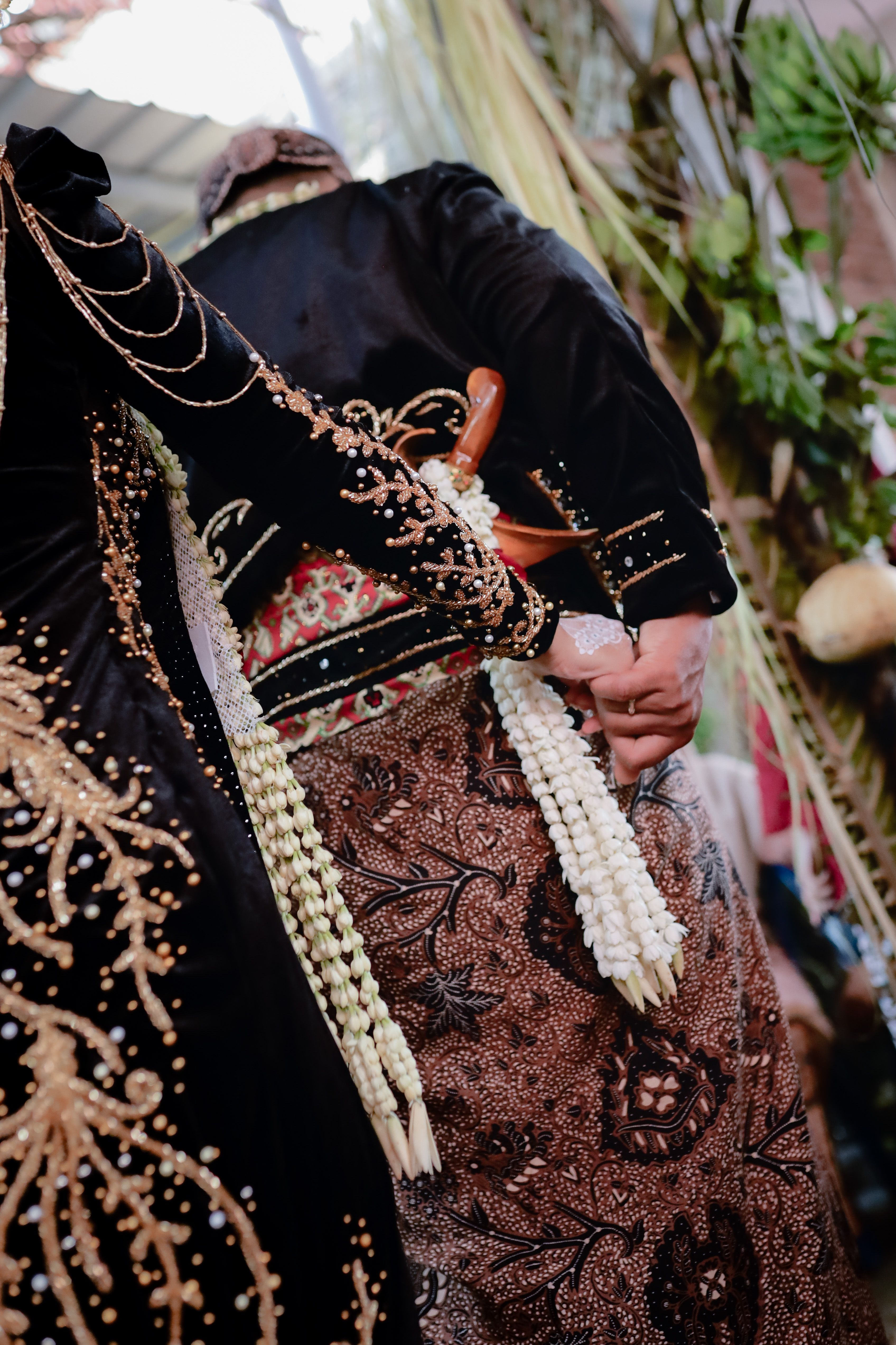 Captivating Javanese wedding attire with intricate details in Sragen.