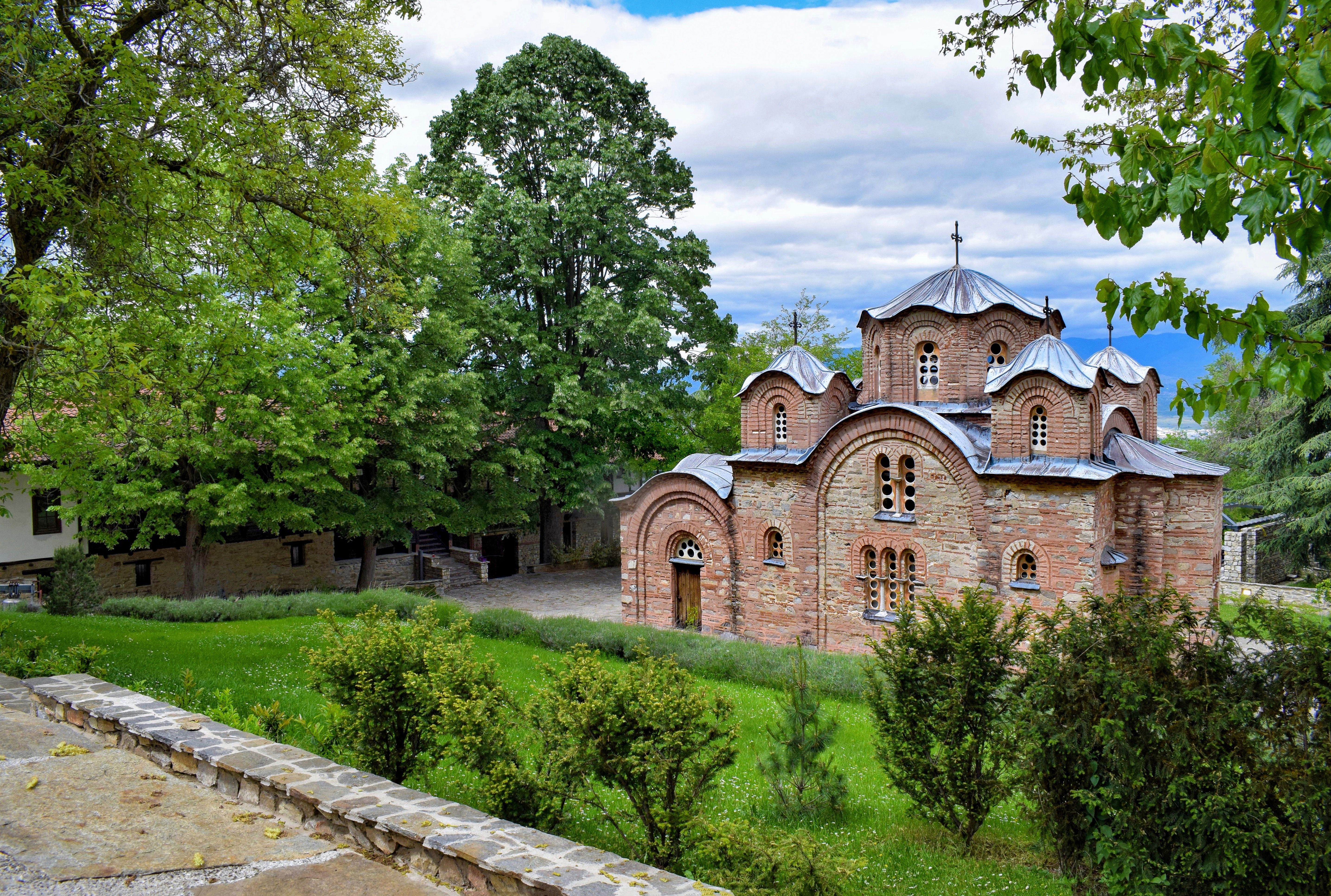 Historic St. Naum Monastery on the shores of Lake Ohrid, North Macedonia