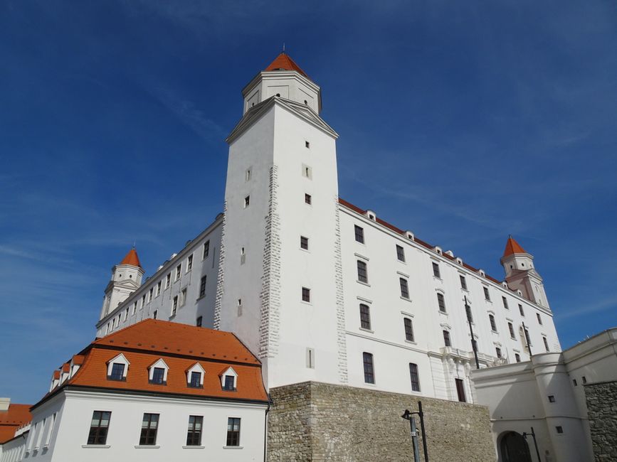 Bratislava Castle overlooking the city of Bratislava, Slovakia