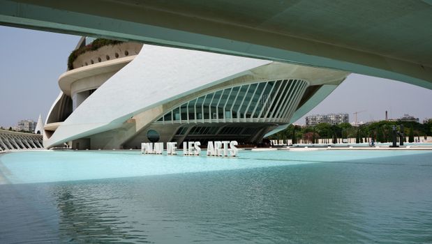 Stunning view of Palau de les Arts, showcasing modern architecture in Valencia, Spain.