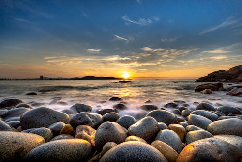 Foto Panorâmica Do Mar Durante O Amanhecer