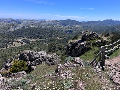 Free Breathtaking view of Sardinia's lush, mountainous landscape with rocky formations under a clear blue sky. Stock Photo