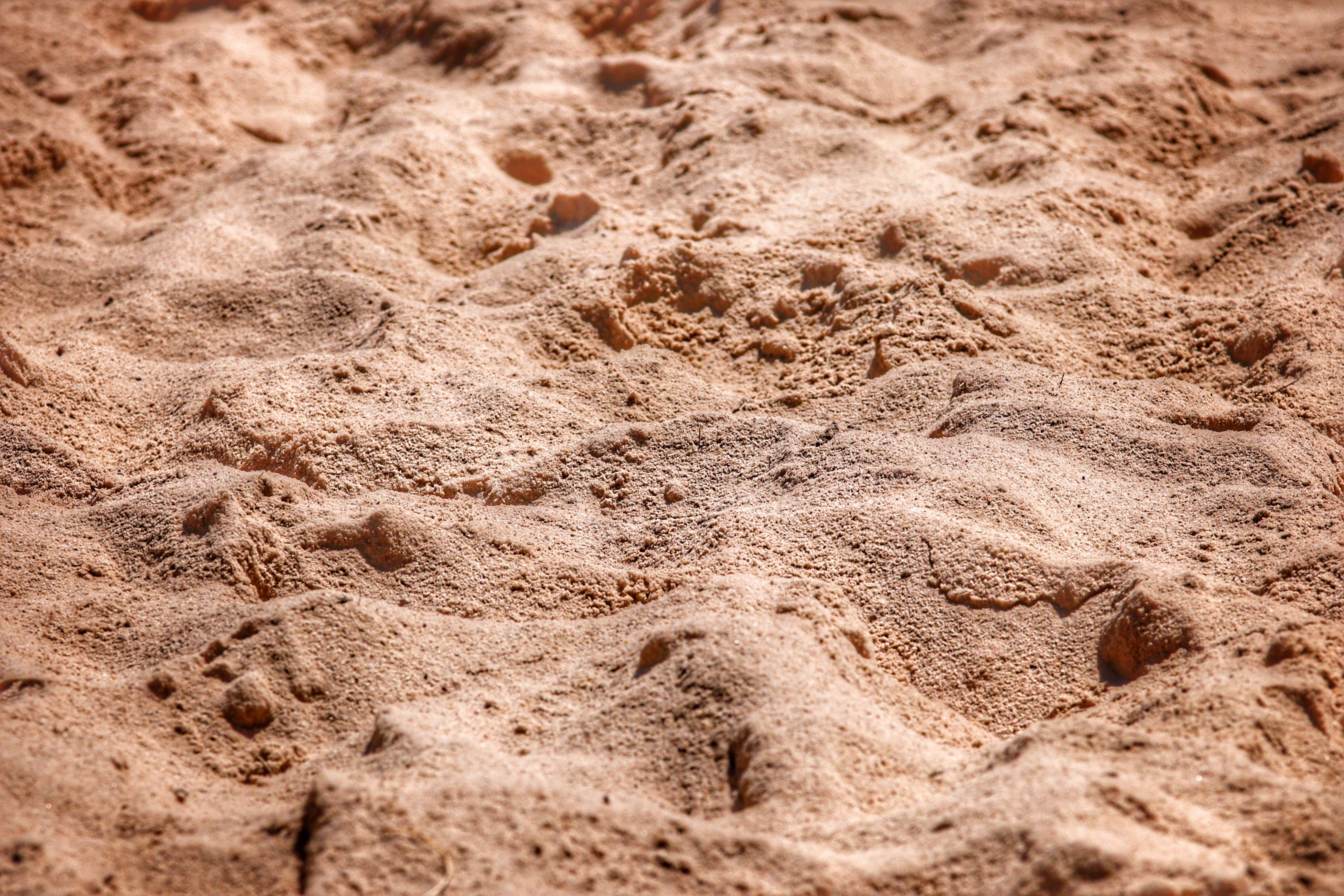 Close-up of coarse sandy soil